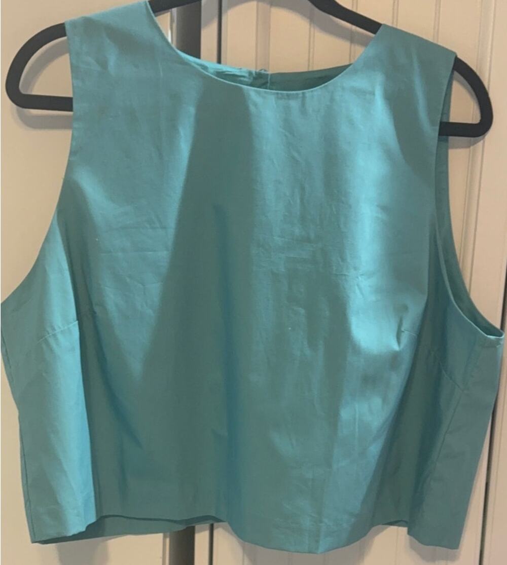 Banana Republic Cropped Poplin tank top aquamarine size XL NWT